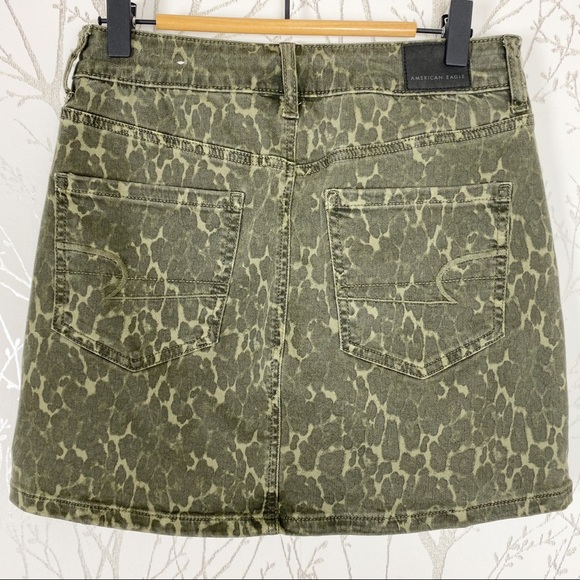 AEO Next Level Stretch Camo Print Denim Jean Skirt - Picture 2 of 10